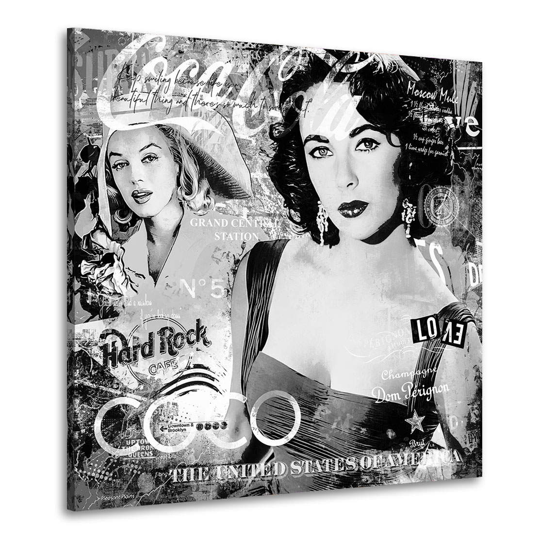 Wandbild Leinwandbild Liz & Marilyn Black and White