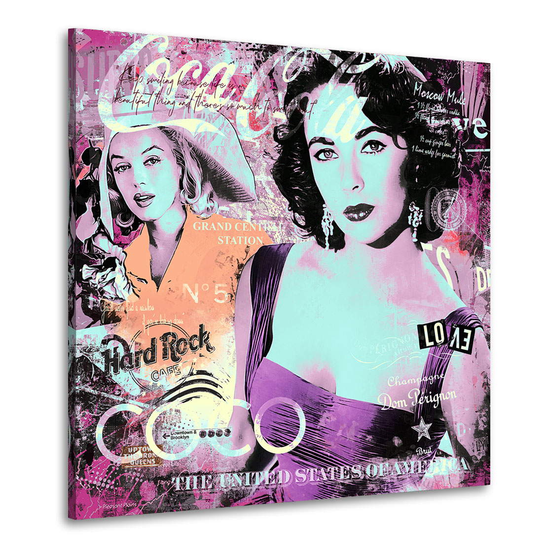 Wandbild Leinwandbild Liz & Marilyn Pop Art