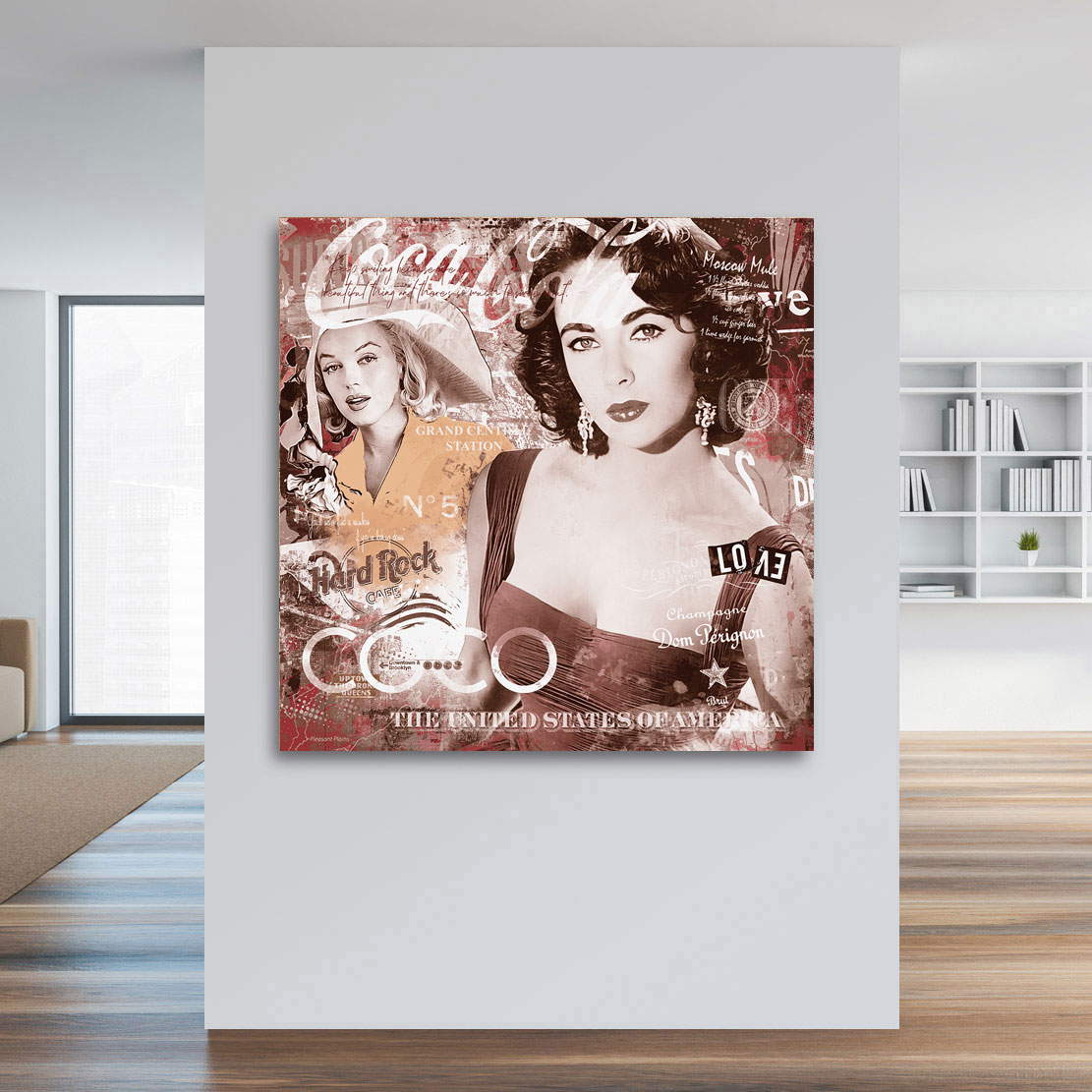 Wandbild Leinwandbild Liz & Marilyn Vintage Style