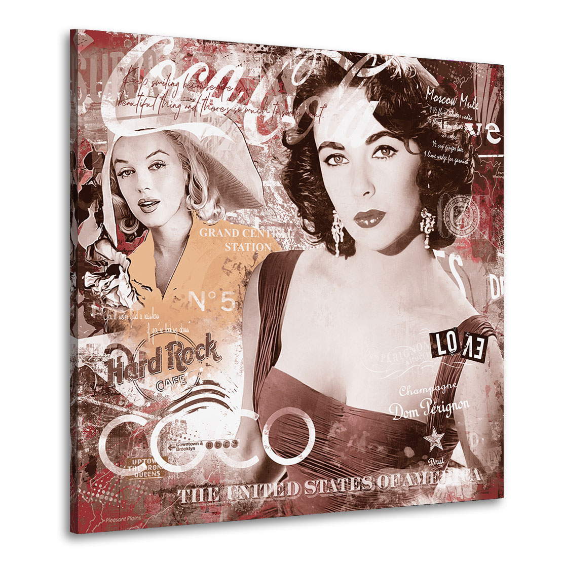 Wandbild Leinwandbild Liz & Marilyn Vintage Style