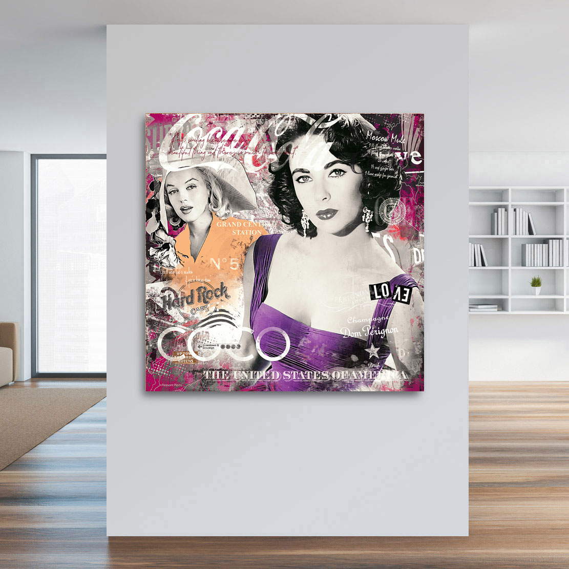 Wandbild Leinwandbild Liz & Marilyn Pop Art Style