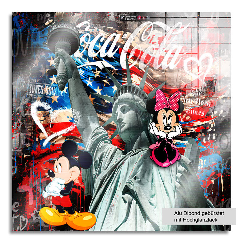 Pop Art Wandbild Micky & Minnie in New York
