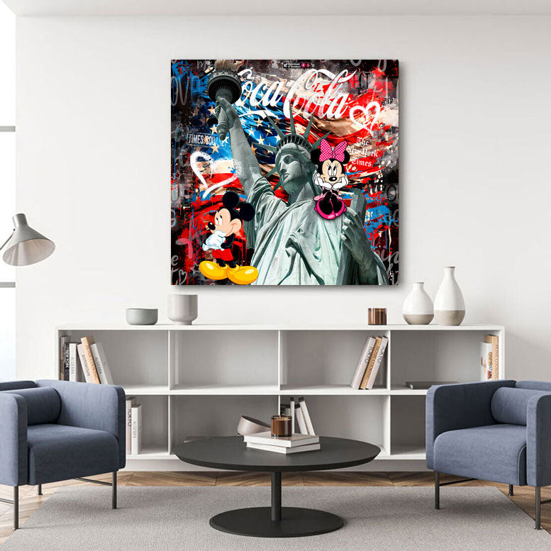 Pop Art Wandbild Micky & Minnie in New York