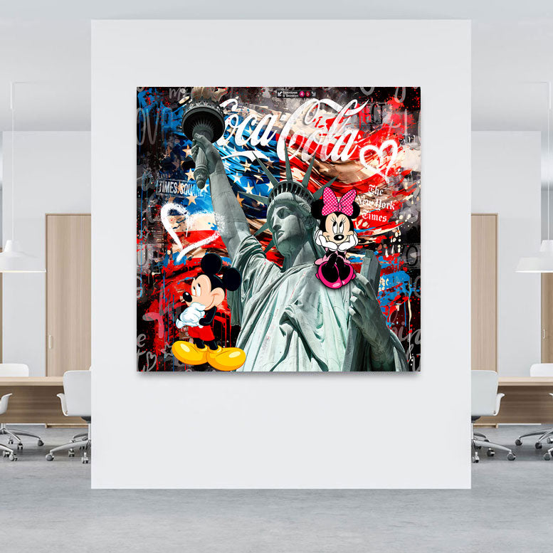 Pop Art Wandbild Micky & Minnie in New York