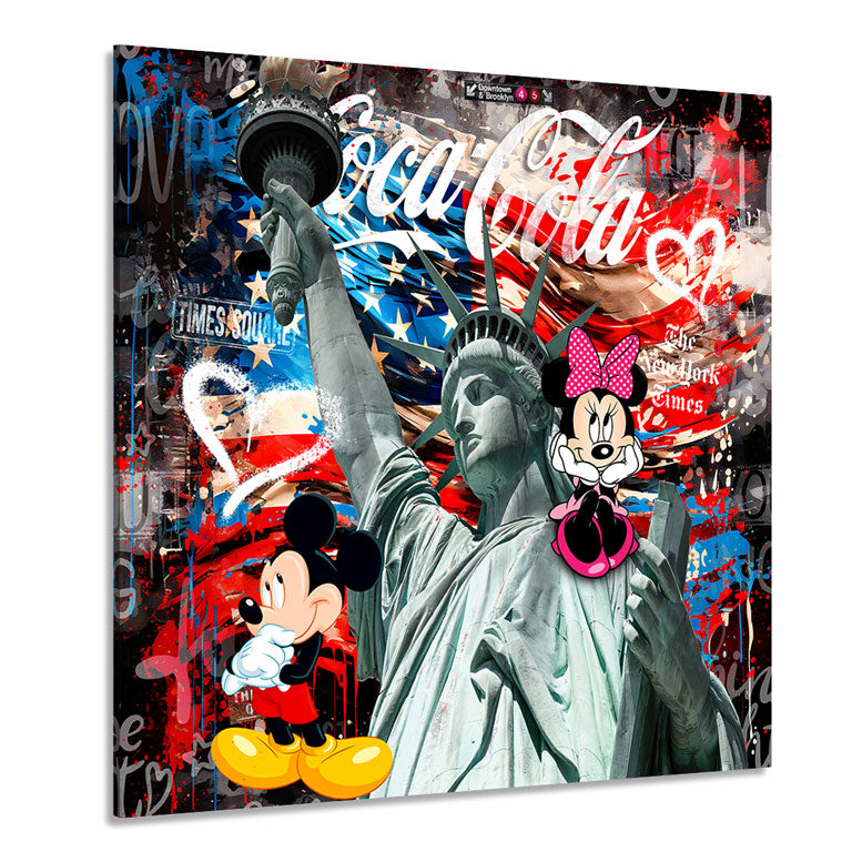 Pop Art Wandbild Micky & Minnie in New York