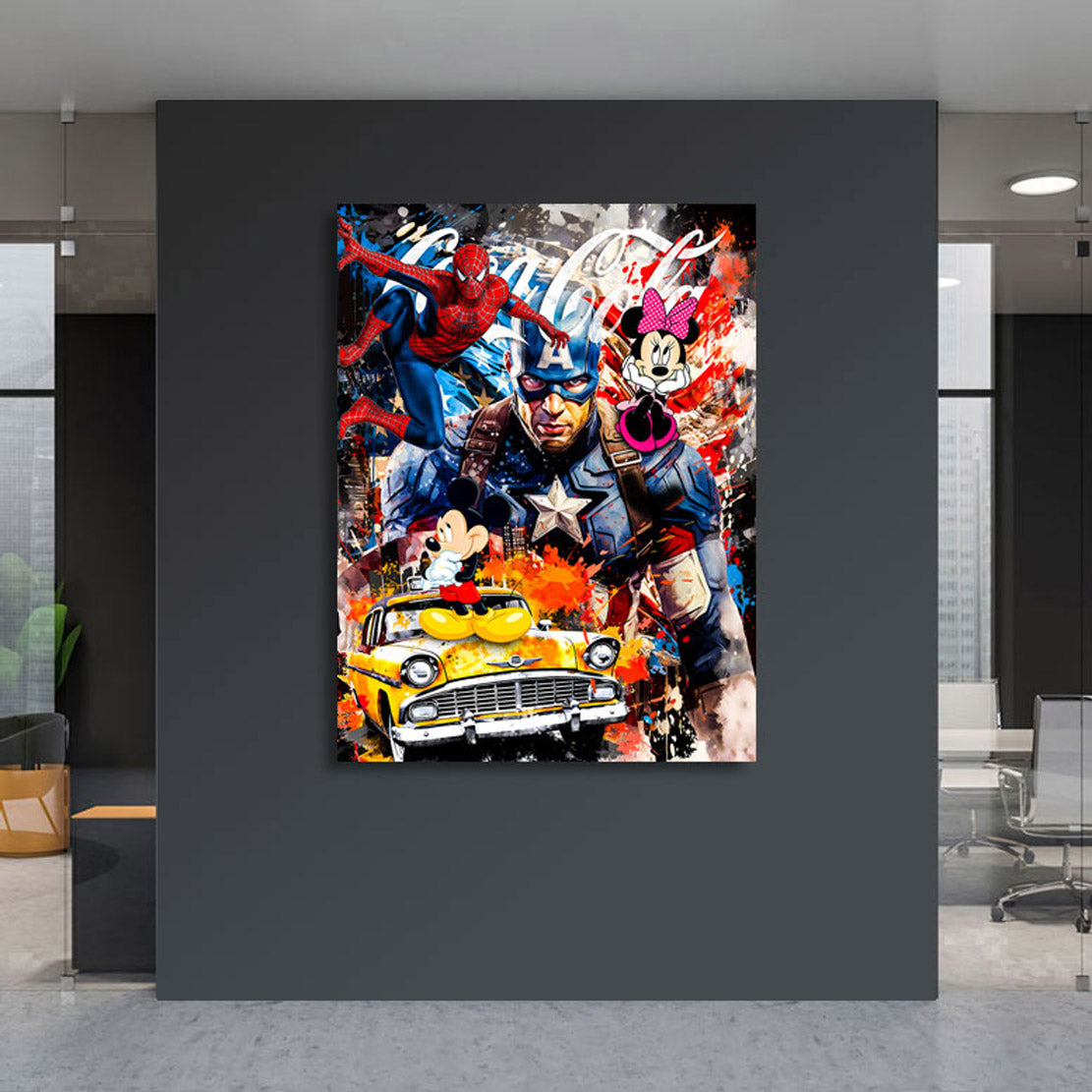Pop Art Wandbild Micky & Minnie USA