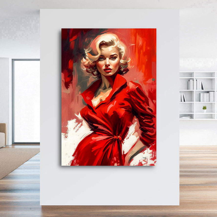 Leinwandbild Marilyn Monroe Red Paint