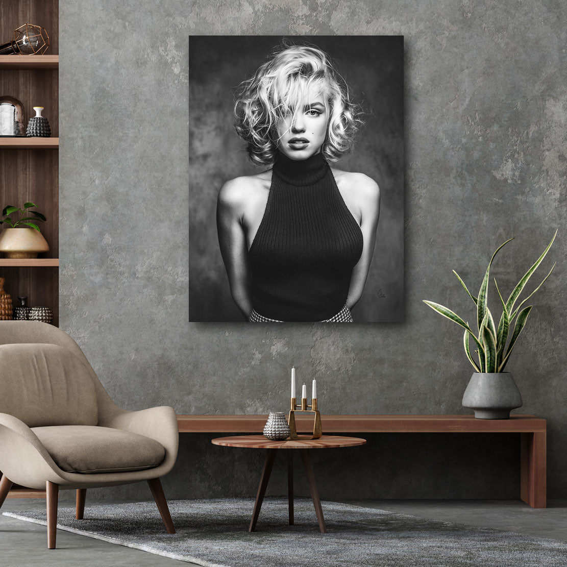 Marilyn Monroe Portrait Eleganced Wandbild