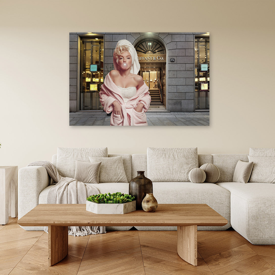 Marilyn Monroe Glam with Bubble Gum Wandbild