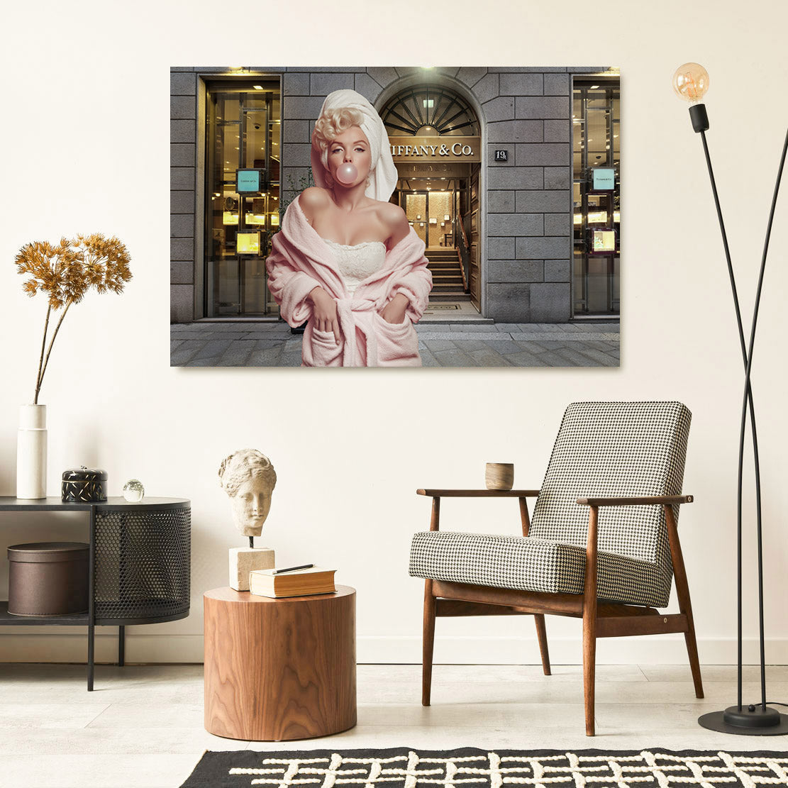 Marilyn Monroe Glam with Bubble Gum Wandbild