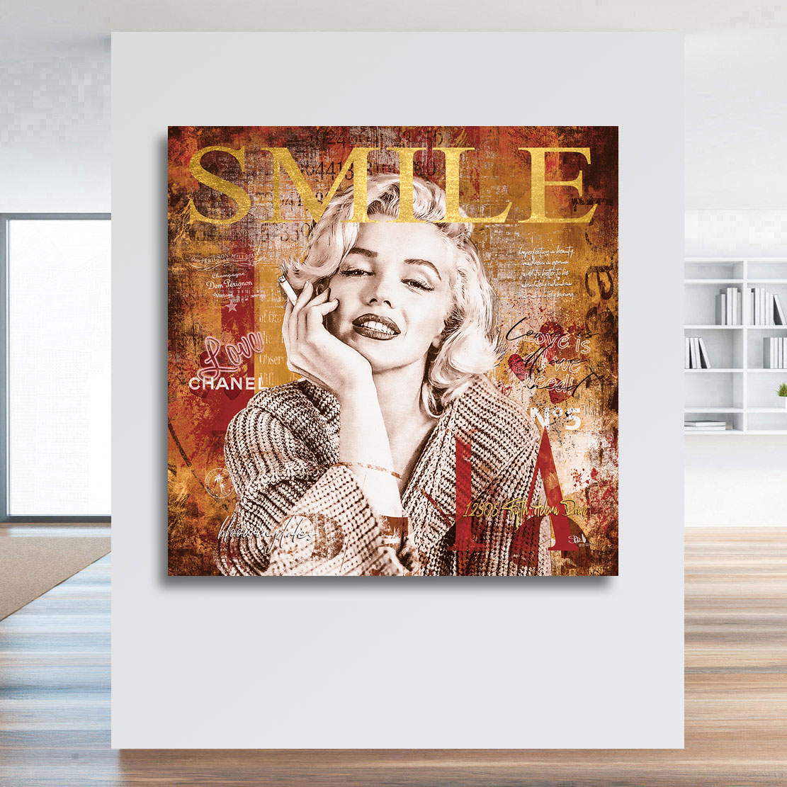 Wandbild Leinwandbild Marilyn Monroe Smile Retro Look
