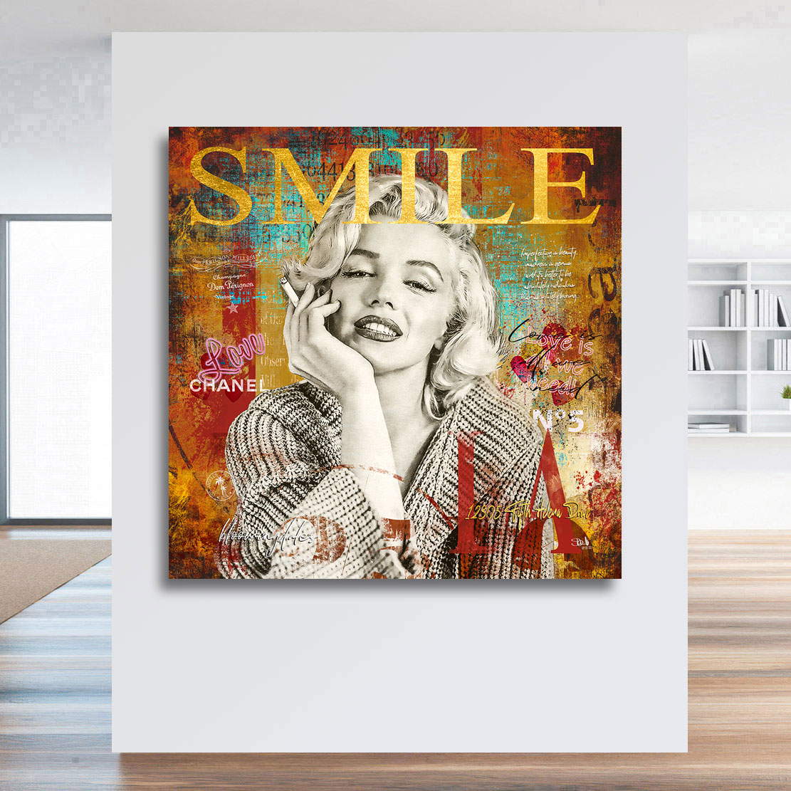 Wandbild Leinwandbild Marilyn Monroe Smile