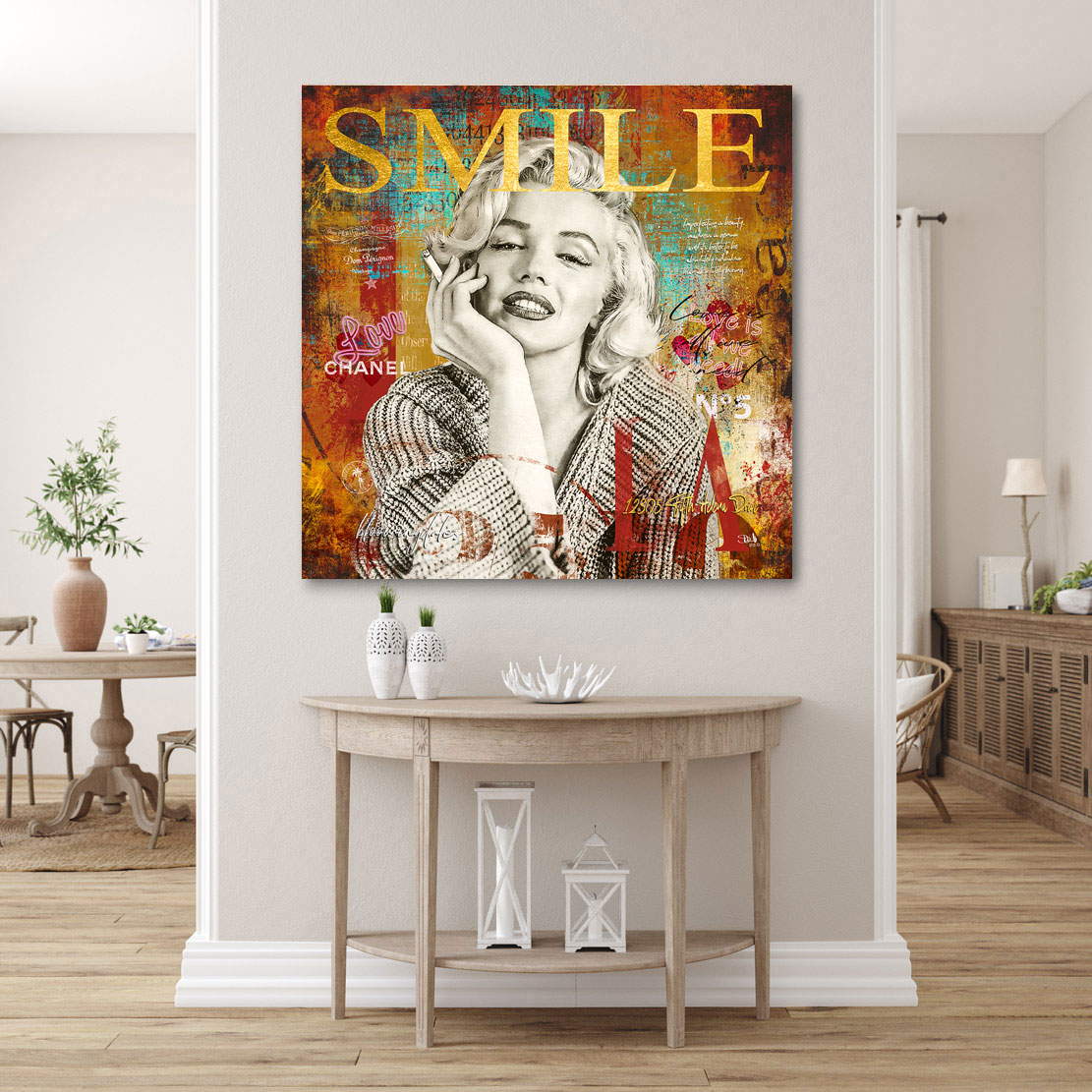 Wandbild Leinwandbild Marilyn Monroe Smile