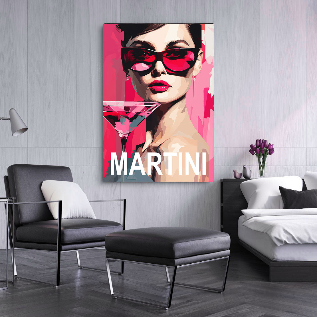 Wandbild Audrey Hepburn Martini Lifestyle