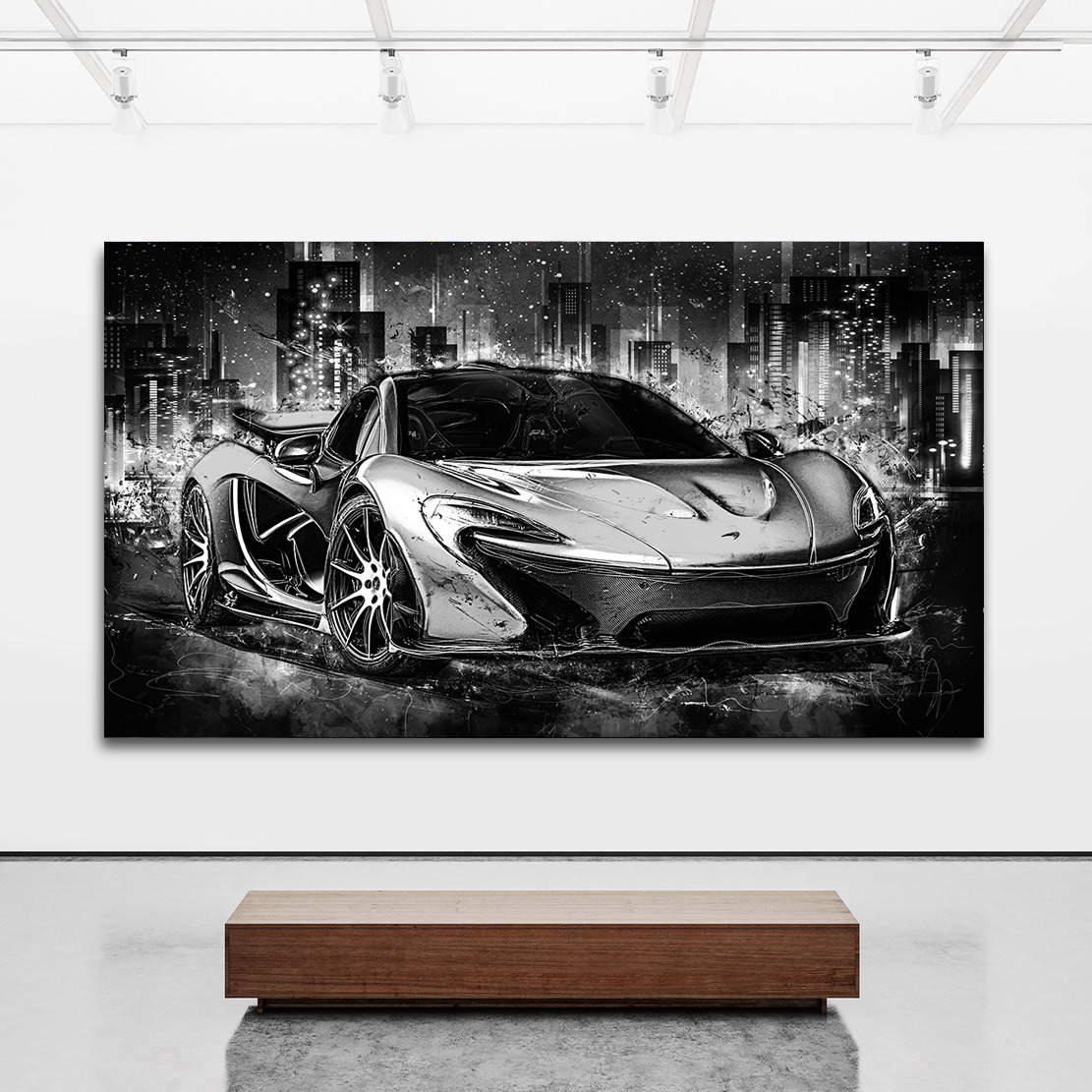 Auto Leinwandbild McLaren Black and White