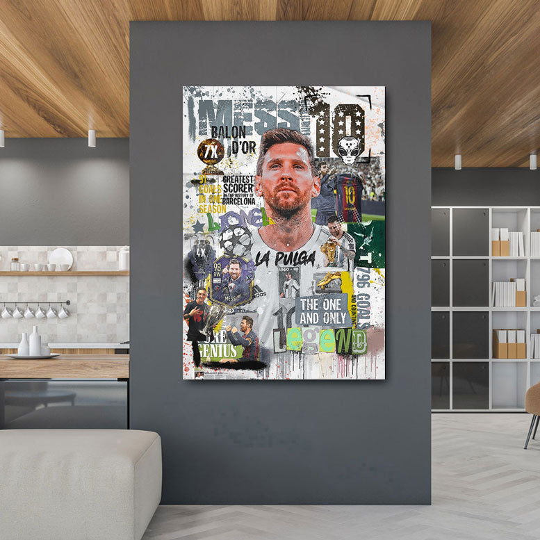 Fussball Wandbild Messi Pop Art
