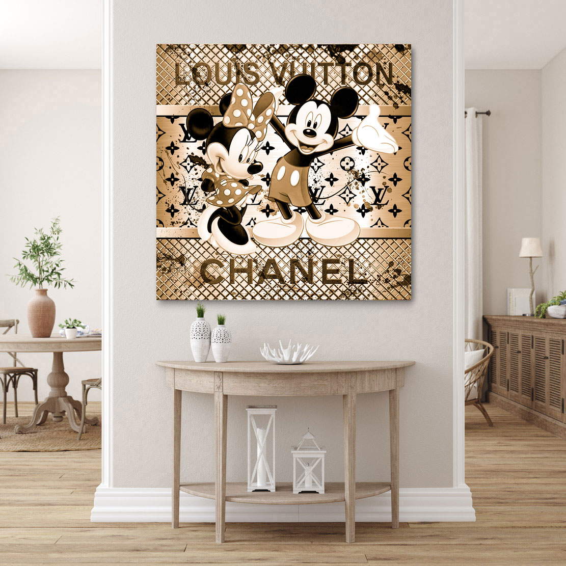 Leinwandbild Mickey Pop Art Gold Style