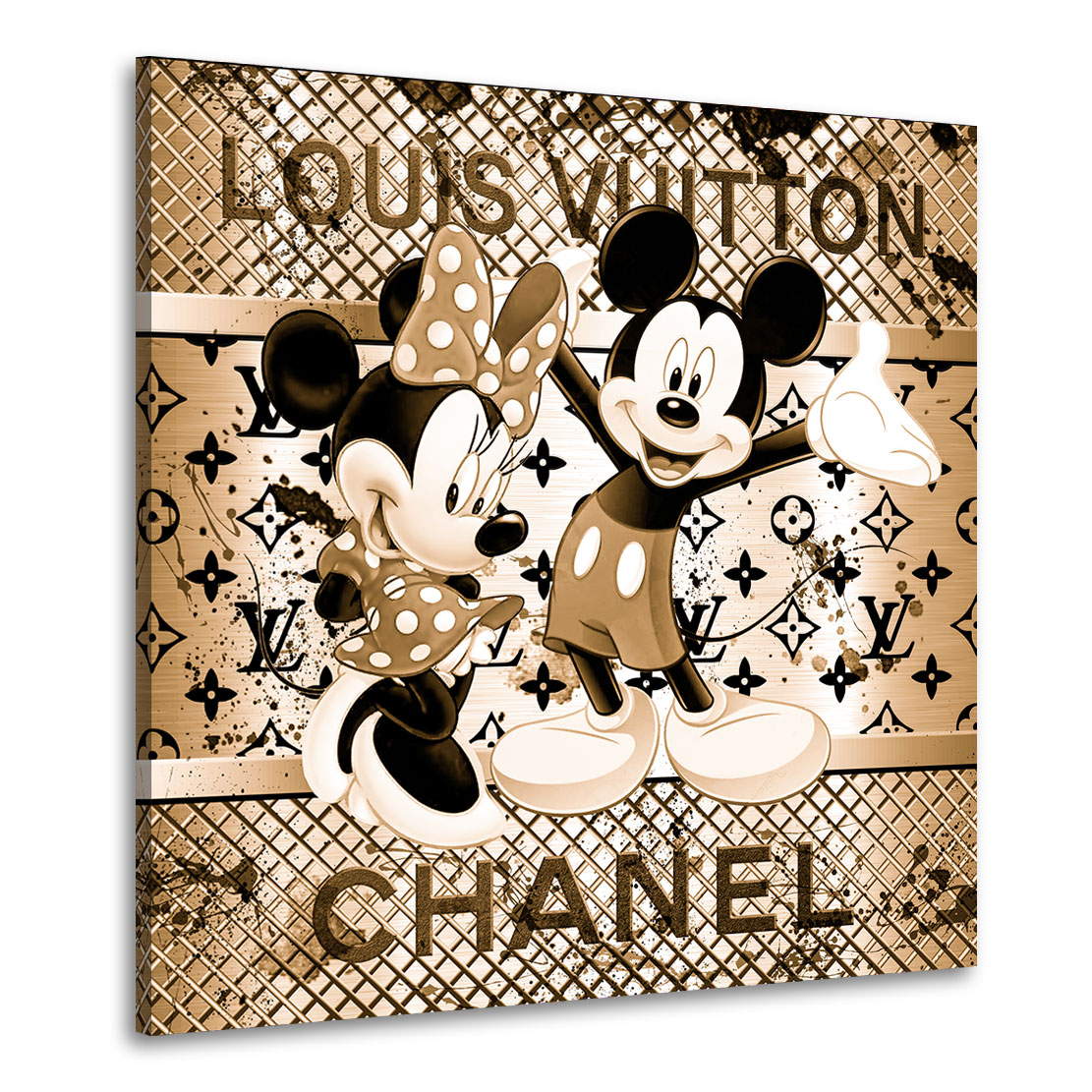 Leinwandbild Mickey Pop Art Gold Style