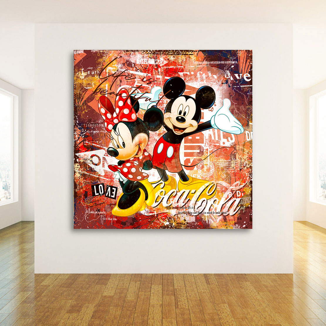 Leinwandbild Micky u. Minnie Life is beautiful Vintage Style