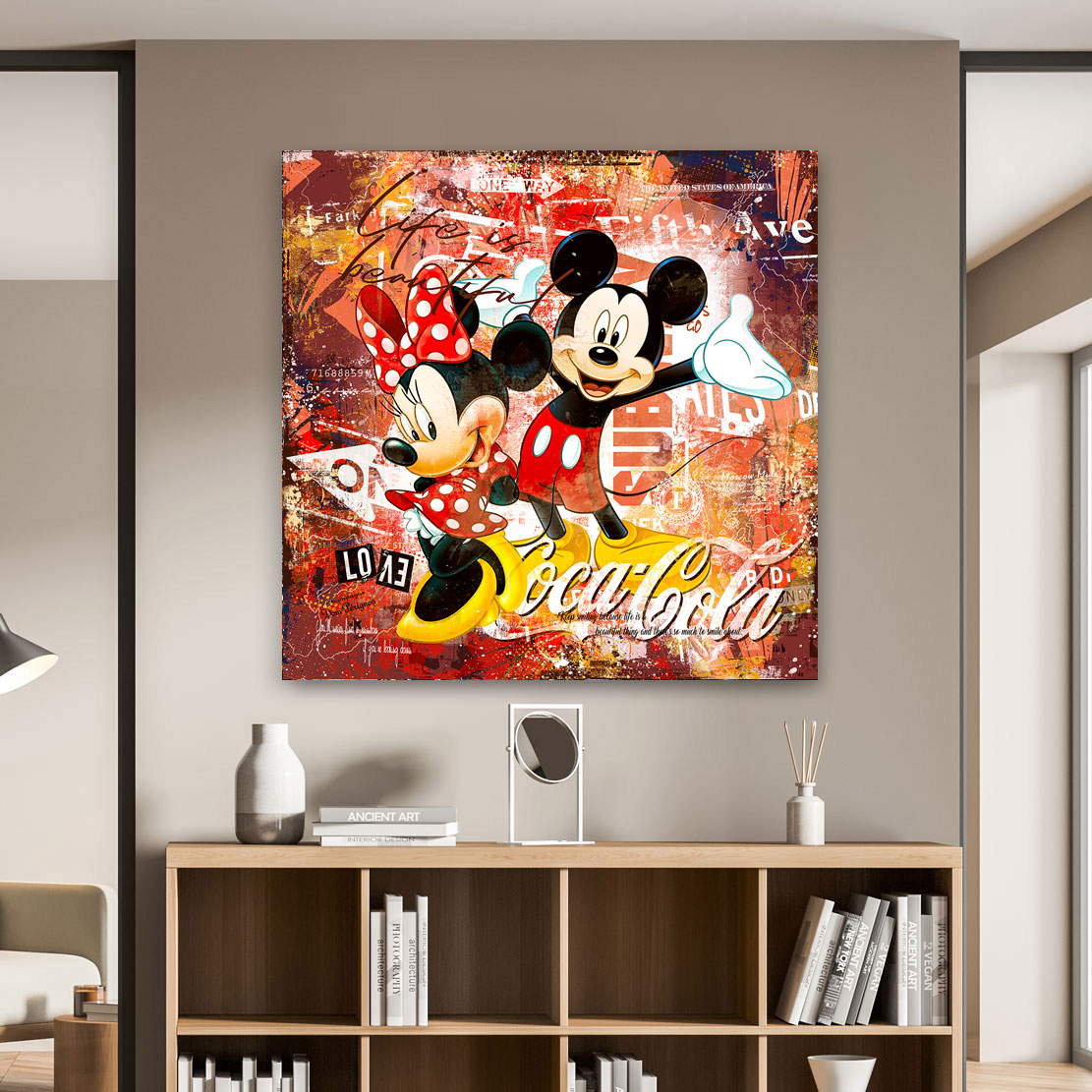 Leinwandbild Micky u. Minnie Life is beautiful Vintage Style