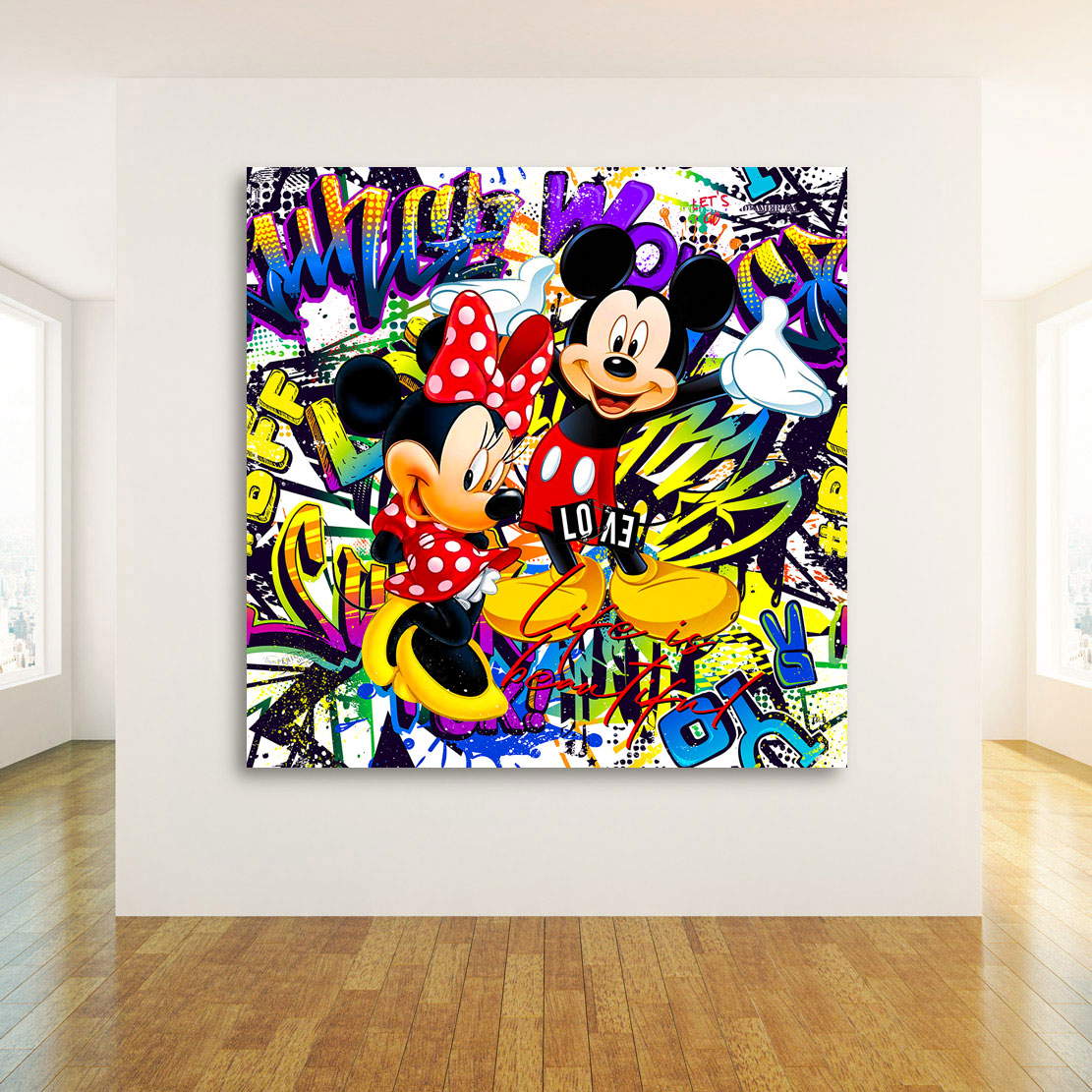 Leinwandbild Micky & Minnie Graffiti Style