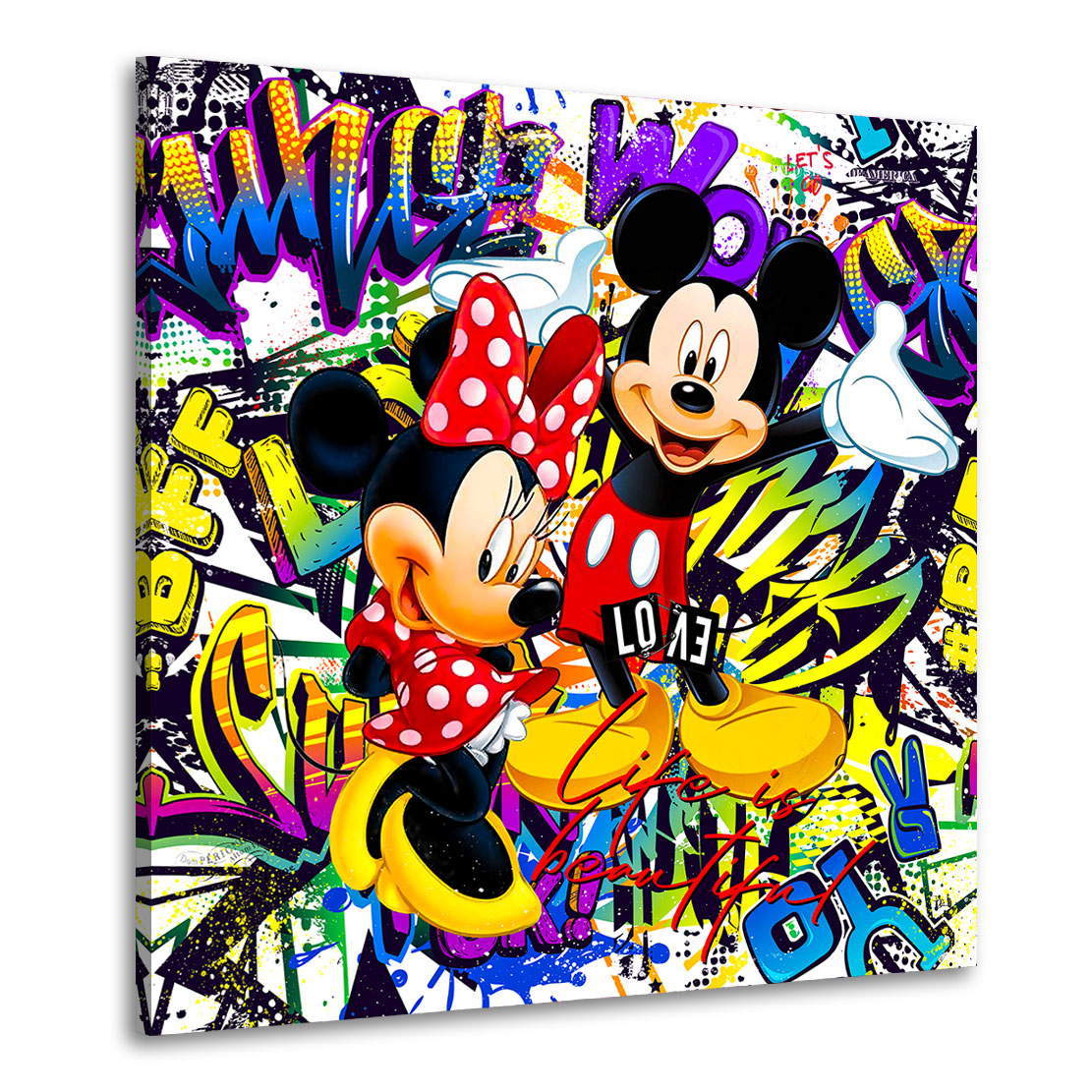Leinwandbild Micky & Minnie Graffiti Style