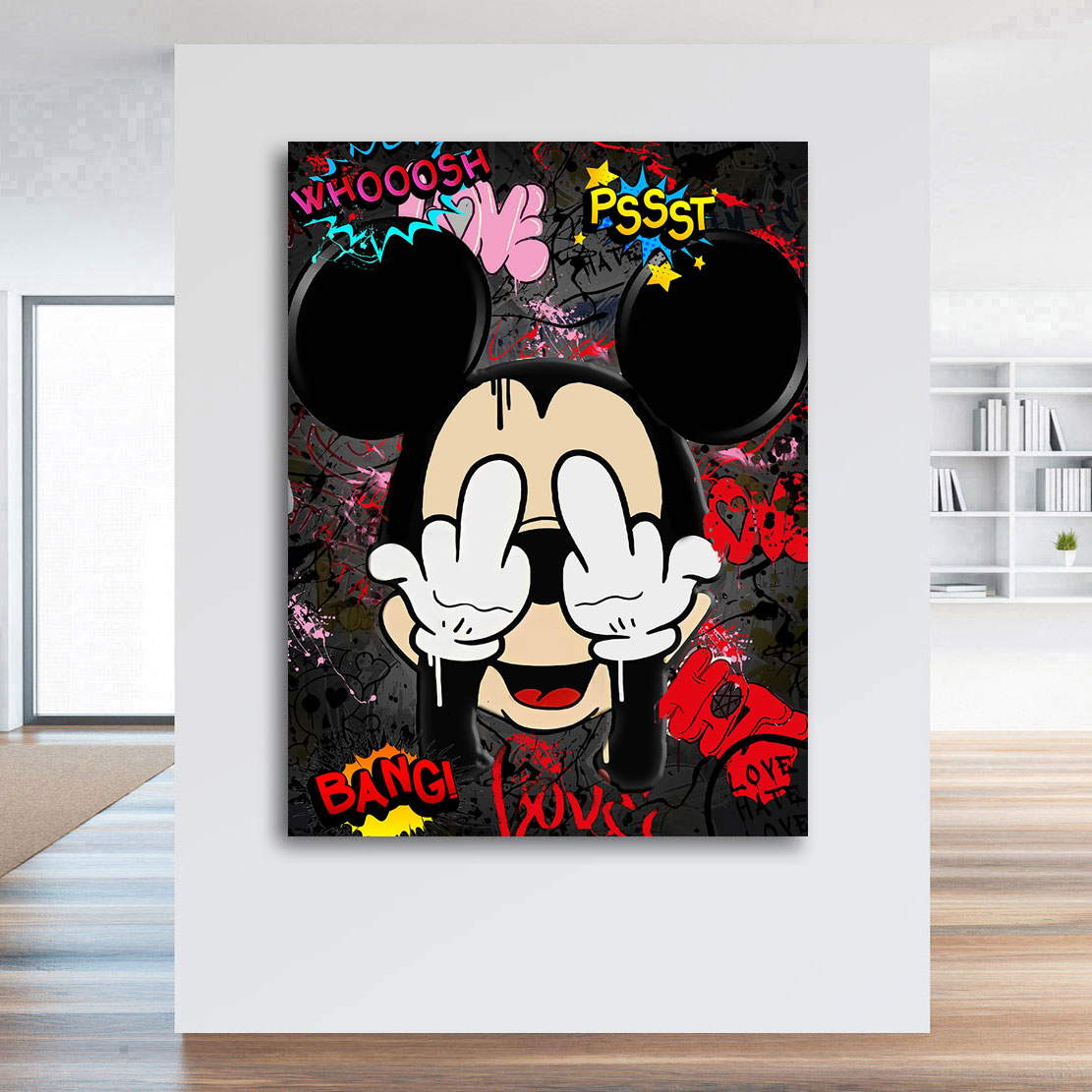 Leinwandbild Bad Micky Black Pop Art Style