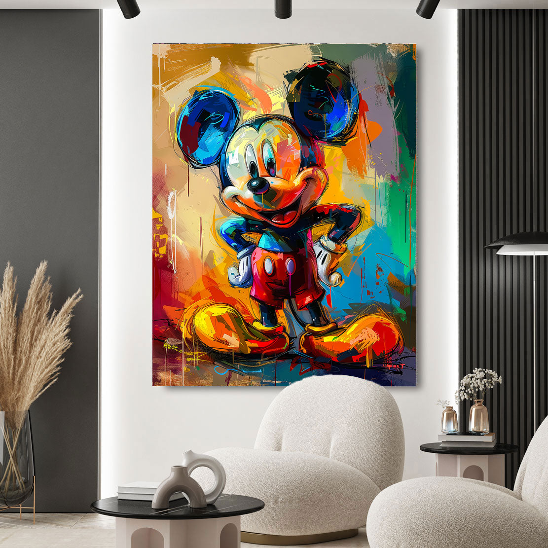 Wandbild Micky Maus Abstrakt Paint