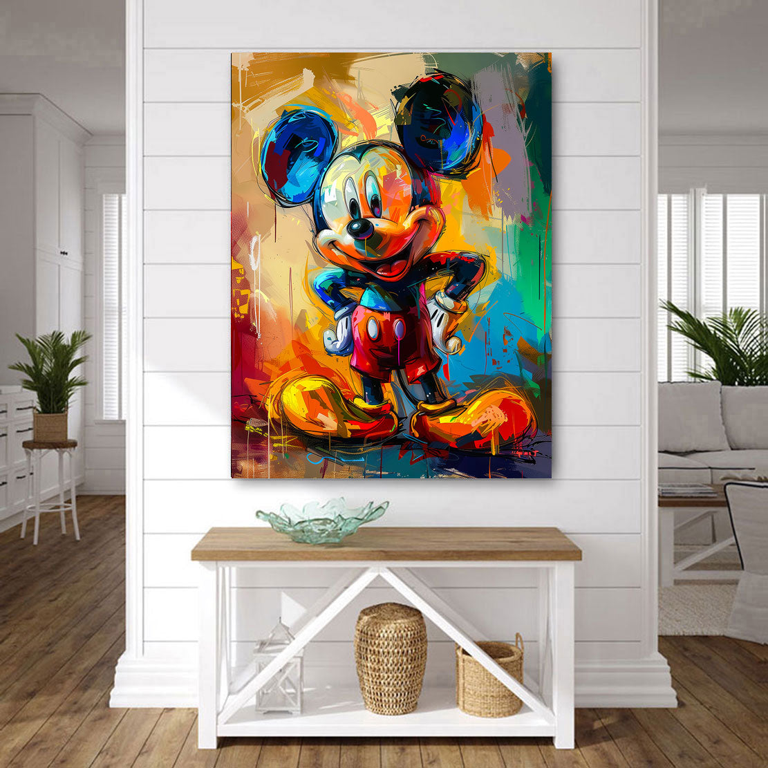 Wandbild Micky Maus Abstrakt Paint