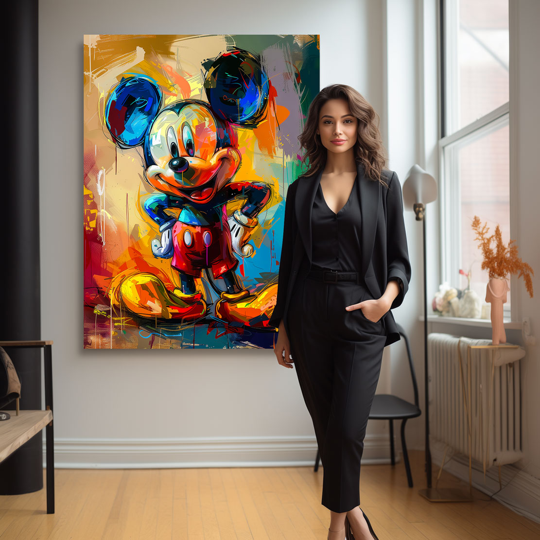 Wandbild Micky Maus Abstrakt Paint