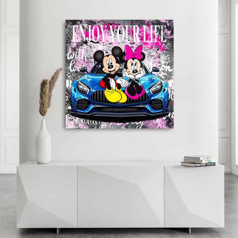 Pop Art Wandbild Micky und Minnie Enjoy Your Life