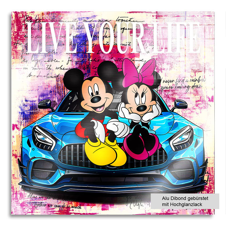 Pop Art Wandbild Micky und Minnie Live Your Life