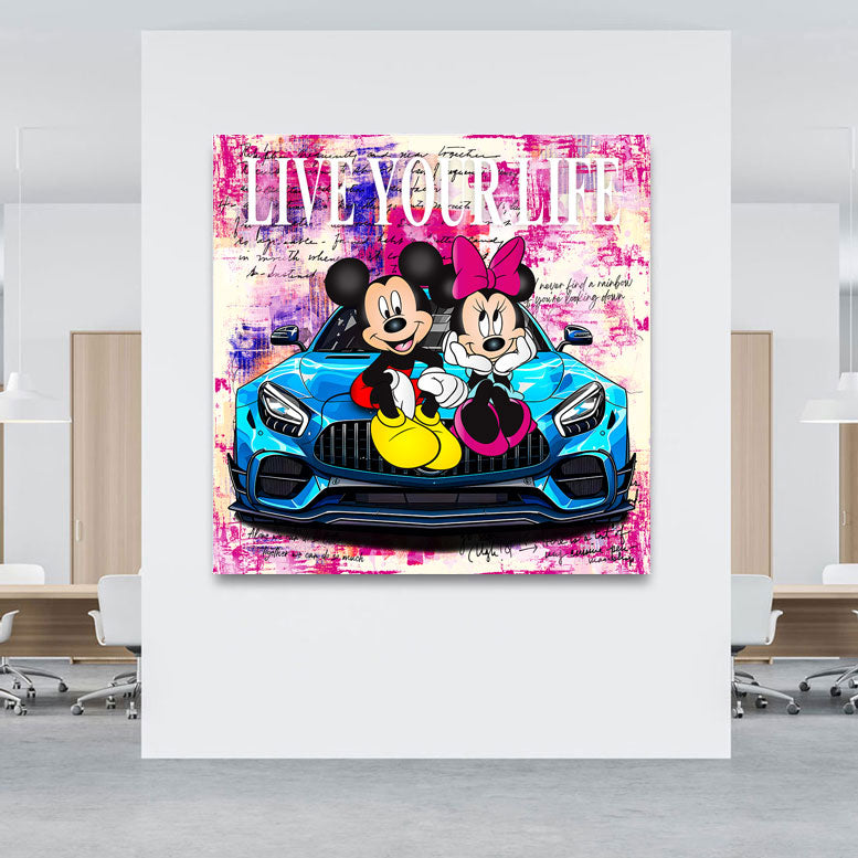 Pop Art Wandbild Micky und Minnie Live Your Life
