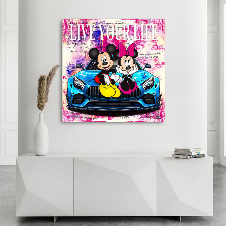 Pop Art Wandbild Micky und Minnie Live Your Life