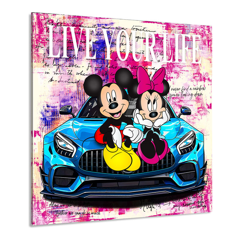 Pop Art Wandbild Micky und Minnie Live Your Life