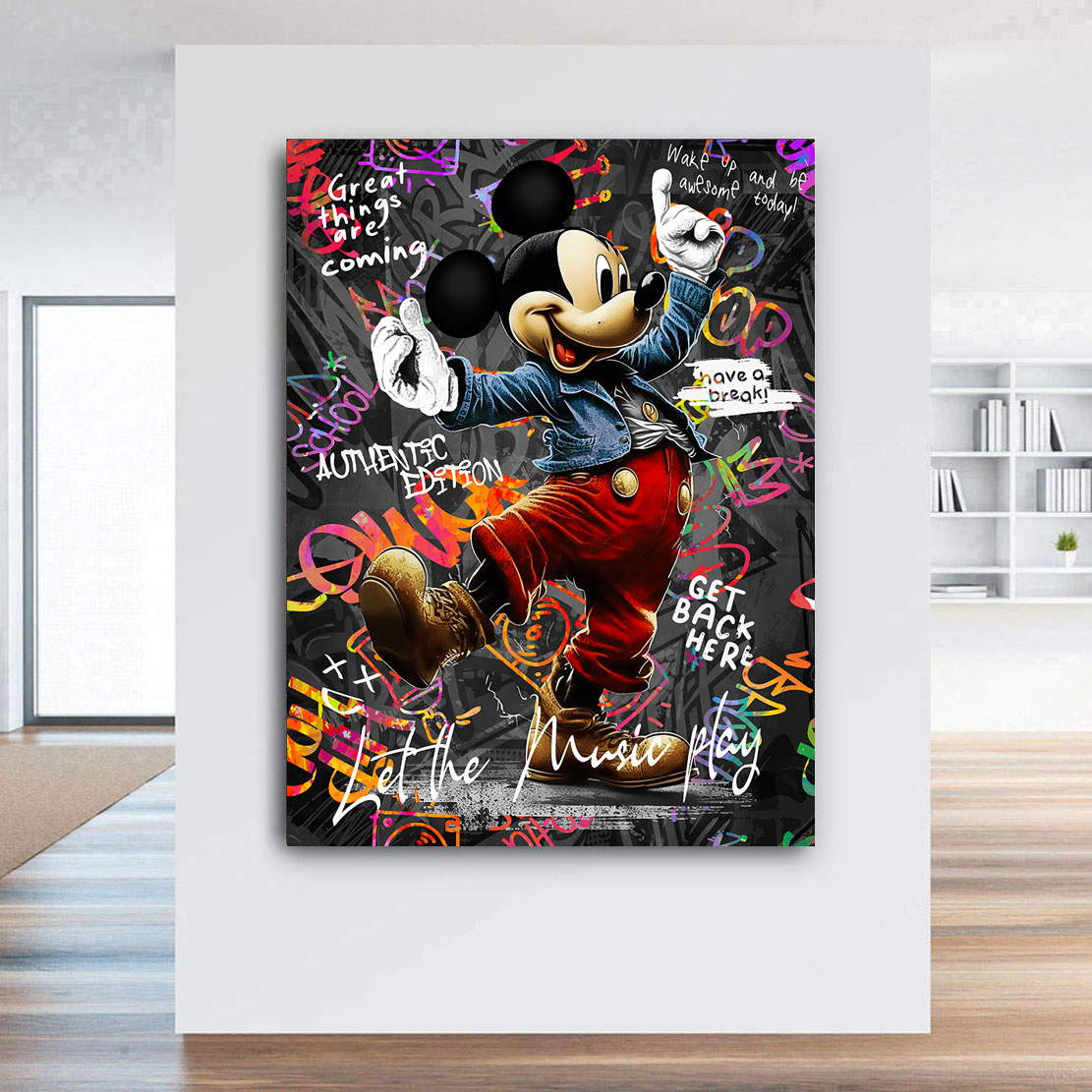 Leinwandbild Dancing Micky Streetart