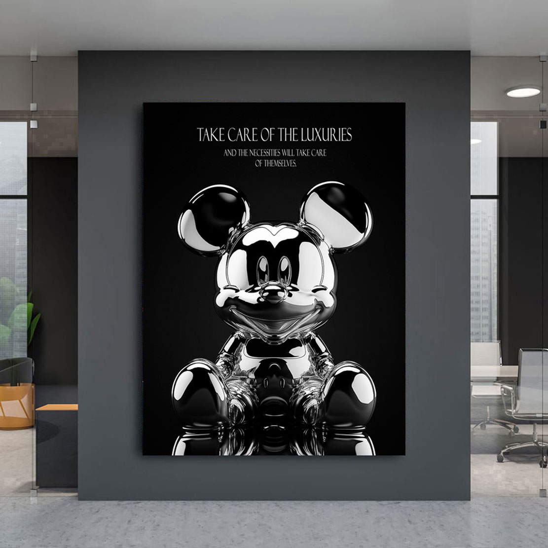 Motivations Lifestyle Leinwandbild Micky Maus Luxuries Silver
