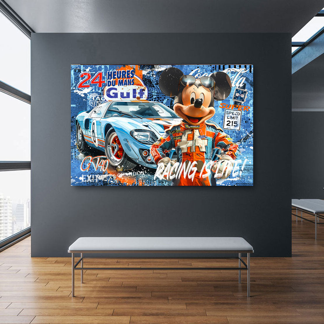 Pop Art Wandbild Micky GT40 Le Mans