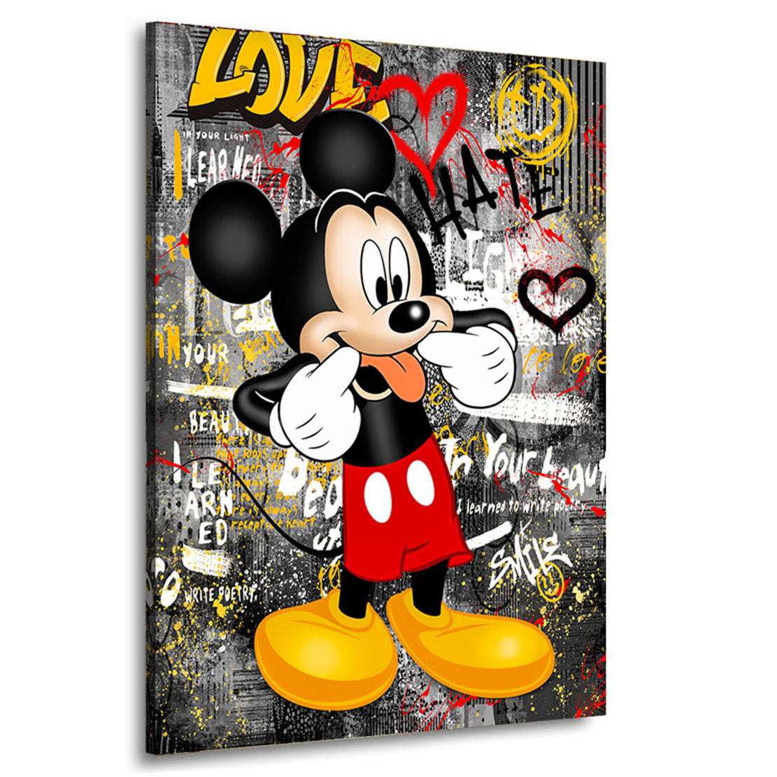 Pop Art Wandbild Micky Maus Love and Hate