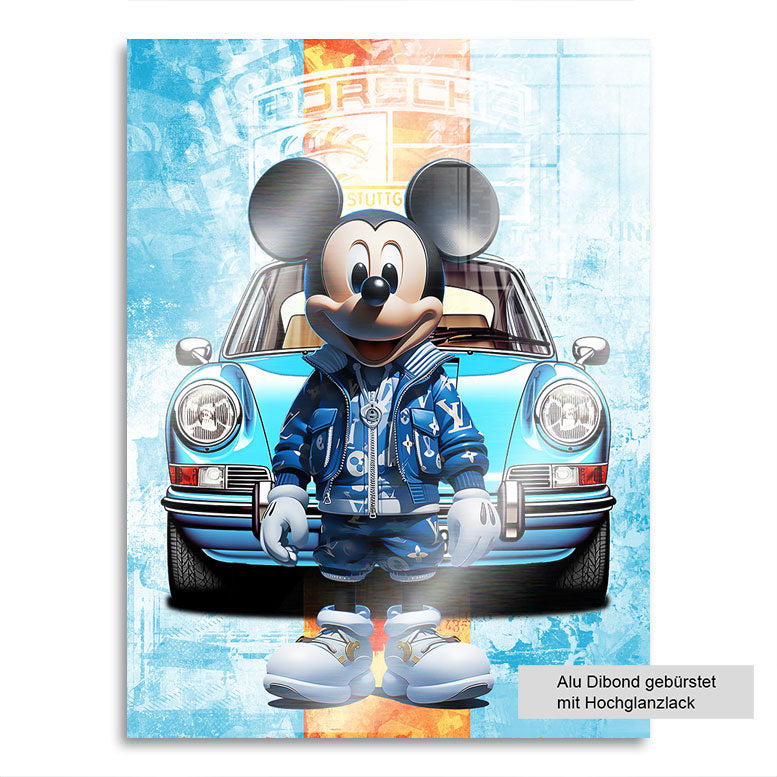 Pop Art Auto Wandbild Micky Gulf Porsche