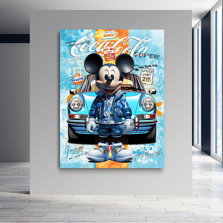 Pop Art Auto Wandbild Micky Louis Porsche