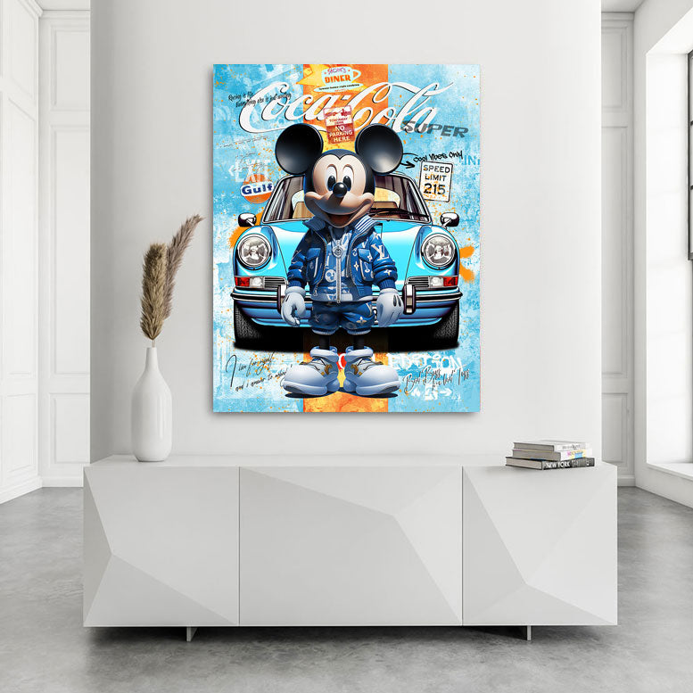Pop Art Auto Wandbild Micky Louis Porsche
