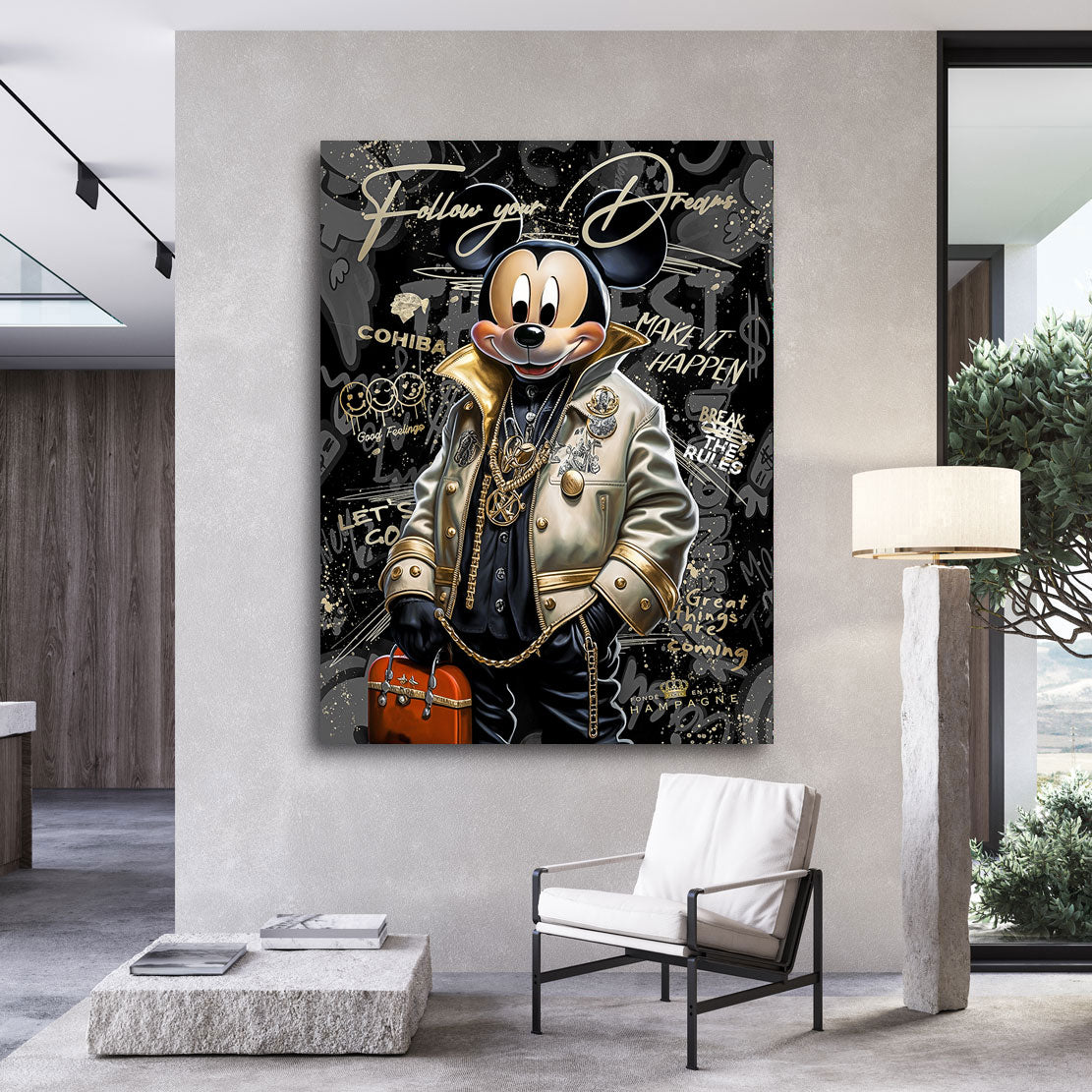 Pop Art Wandbild Micky Follow your Dreams