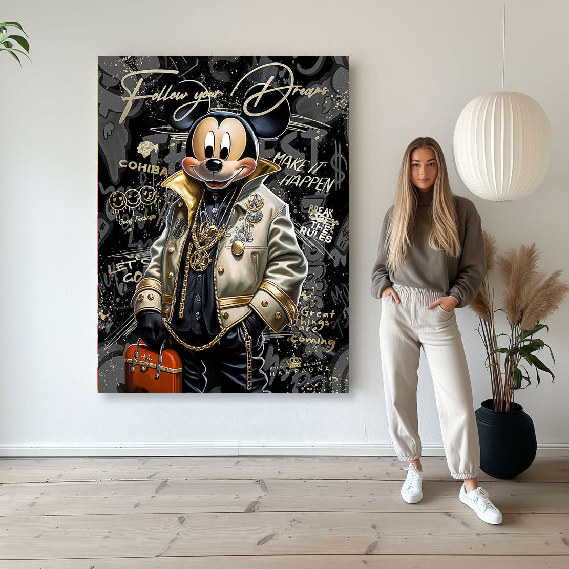 Pop Art Wandbild Micky Follow your Dreams