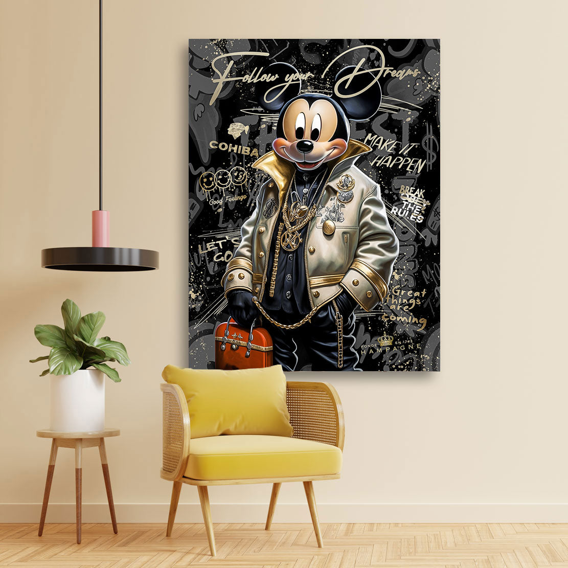 Pop Art Wandbild Micky Follow your Dreams