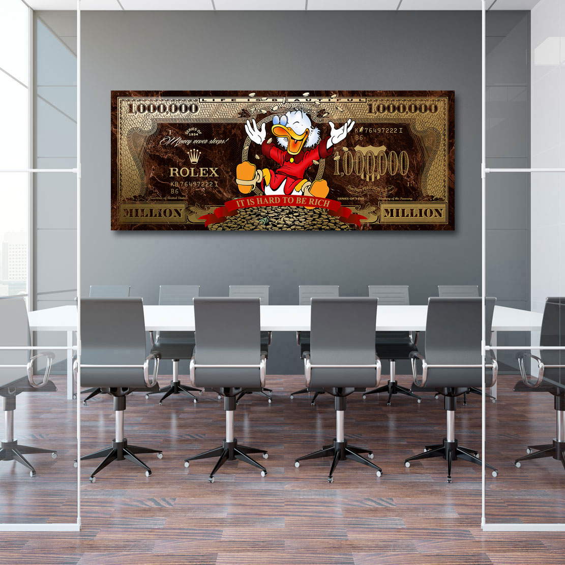 Pop Art Leinwandbild Dagobert Million Dollar Retro Look