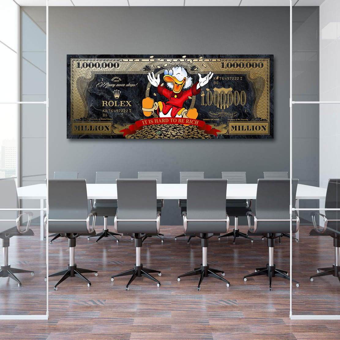 Pop Art Leinwandbild Dagobert Million Dollar