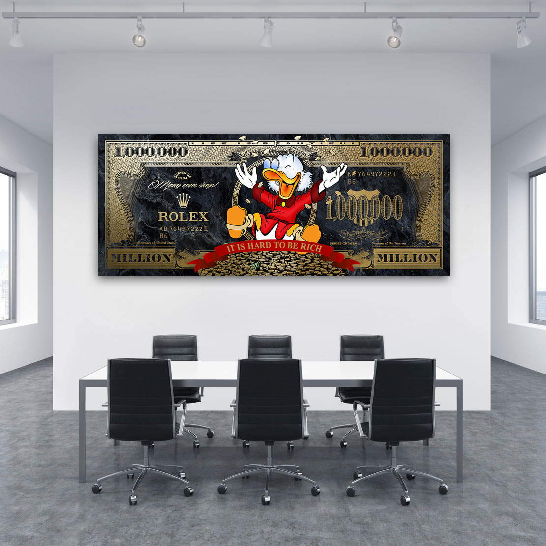 Pop Art Leinwandbild Dagobert Million Dollar