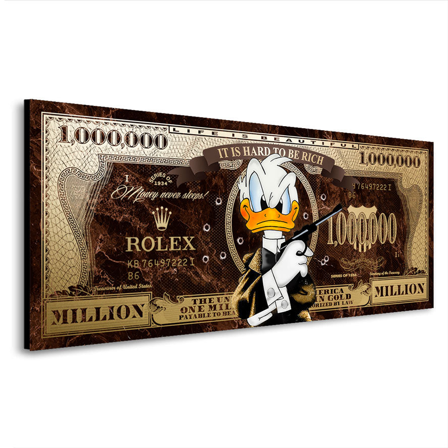 Wandbild Donald Duck Bond Dollar Vintage Sytle