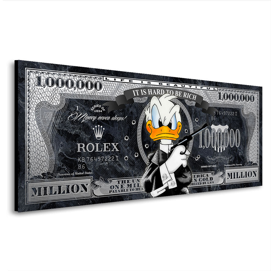 Wandbild Donald Duck Bond Dollar Black Sytle